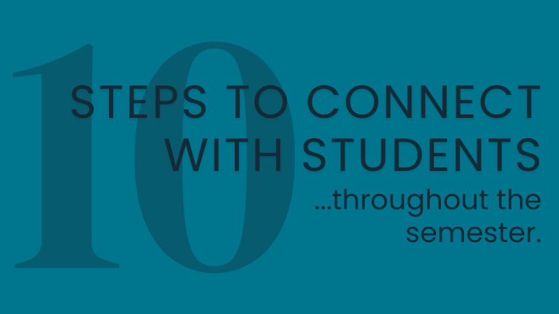 10 Steps to connect with students